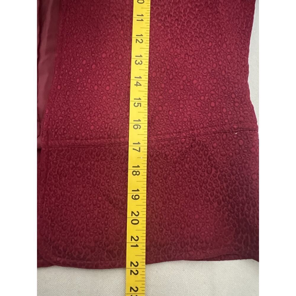 Chico's Gorgeous Berry red silk blend open front peplum Blazer size 1 Womens - Picture 6 of 7